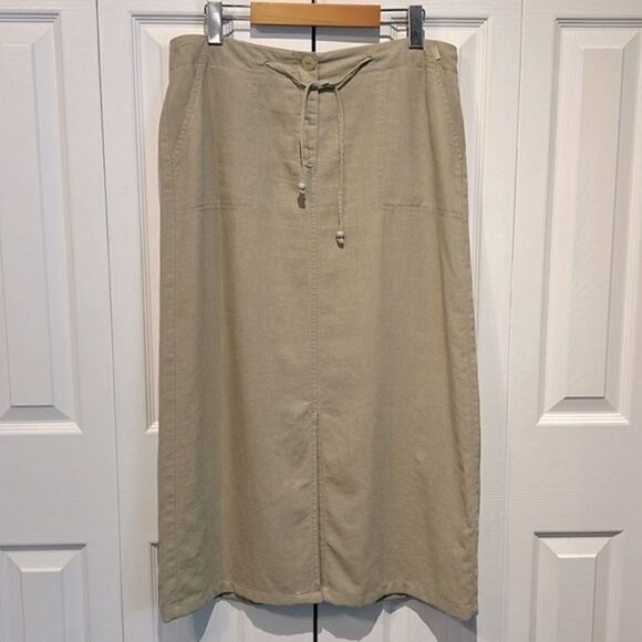 Vanilla‎ || Tan Linen Blend Maxi Skirt Size 40 EU Size (M-L) US - Picture 1 of 14